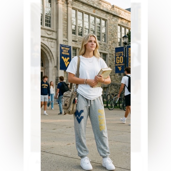 PINK Victoria's Secret Pants - VTG VICTORIA SECRET PINK COLLEGIATE COLLECTION WEST VIRGINIA WVU SWEATPANTS LG